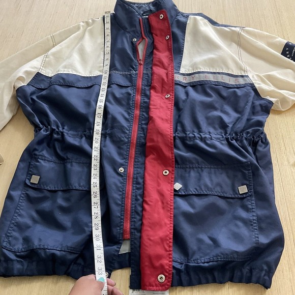 Vintage 90s Perry Ellis Mens XXL Red White Blue Windbreaker  Full Zip Jacket - Picture 6 of 16